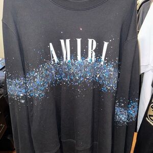 Amiri Black Sweatshirt with Blue Graphic